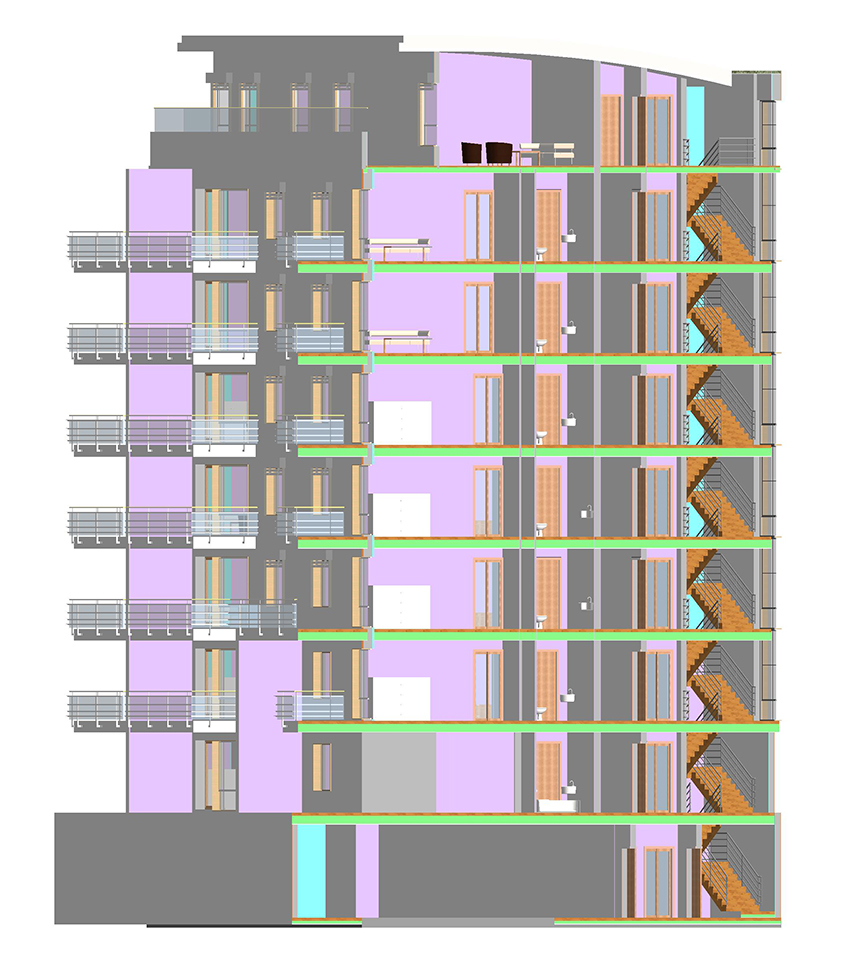 3D model of an apartment building
