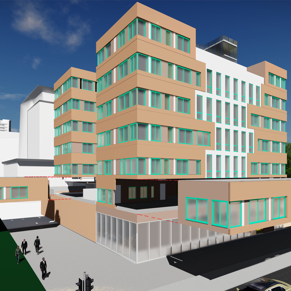 Architectural 3d model for a commercial building