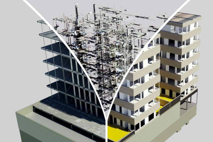 bim service model of an entire building
